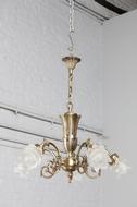 Chandelier Louis XVI France Bronze/Glass 1930
