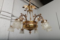 Chandelier Louis XVI Belgium Bronze 1950