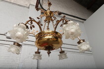 Chandelier Louis XVI France Bronze 1950