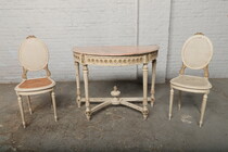 Louis XVI Console + 2 chairs