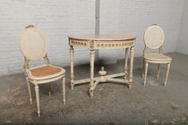 Louis XVI Console + 2 chairs