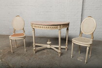 Louis XVI Console + 2 chairs