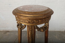 Louis XVI Marble top Gold leaf stand