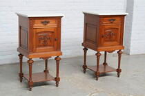 Nightstands (Pair) Louis XVI Belgium Oak 1900