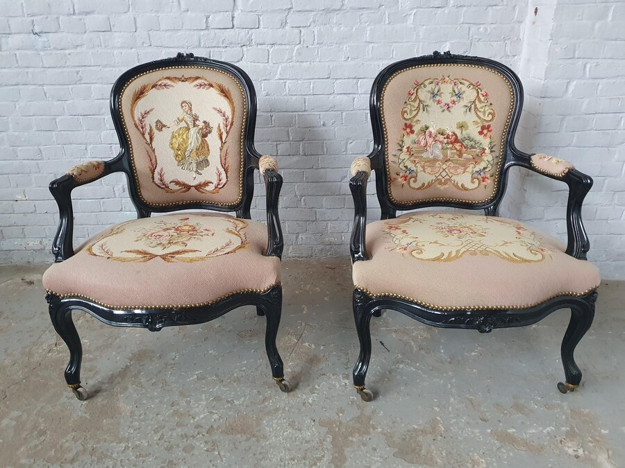 Napoleon III Armchairs (Tapestry)