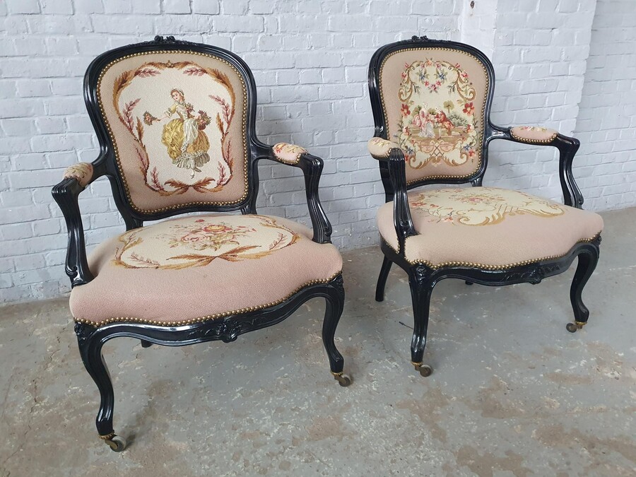 Napoleon III Armchairs (Tapestry)