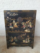 Cabinet Oriental (Chinese) China Wood/Jade/mother of pearl 1950