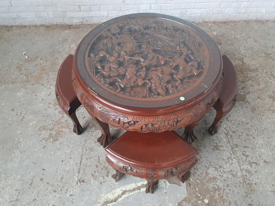 Oriental (Chinese) Coffee Table and sidetables