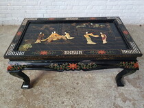 Oriental (Chinese) Coffee Table (Glass top)