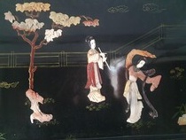 Oriental (Chinese) Coffee Table (Glass top)