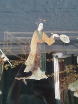 Oriental (Chinese) Coffee Table (Glass top)