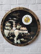 wall Clock Oriental (Chinese) China Wood/Mother of pearl 1960