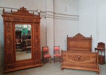 Bedroom set Renaissance France Walnut 1890