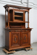 Buffet (cabinet) Renaissance Belgium Walnut 1900