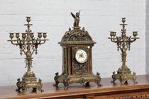 Clock set Renaissance France Bronze 1890