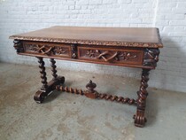 Desk (writing table) Renaissance France Oak 1890