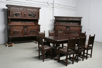 Diningroom set Renaissance France Walnut 1890