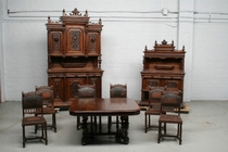 Diningroom set Renaissance France Walnut 1890