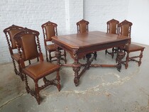 Dinningroomset 9 pcs Renaissance (Mechelen) Belgium Oak 1890