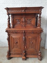 Throne cabinet Renaissance Belgium Oak 1870