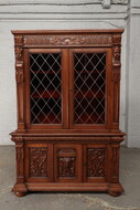 Vitrine / Bookcase Renaissance Belgium oak 1920