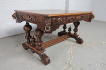Writing table Renaissance Belgium Oak 1890