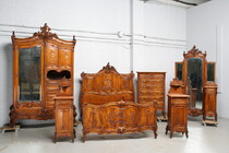 Bedroom set Rococo France Walnut 1890