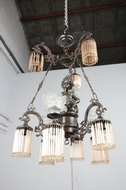 Chandelier Rococo Italy metal 1950