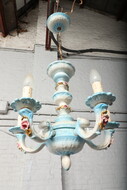 Chandelier Rococo Italy Porcelain 1940