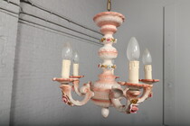 Chandelier Rococo Italy Porcelain 1950