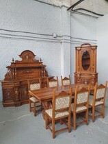 Dinningroomset Rococo Italy Walnut 1950