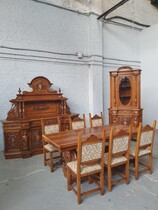 Dinningroomset Rococo Italy Walnut 1950