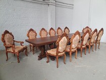 Rococo Large table + 12 chairs