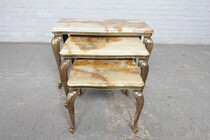 Nest of tables Rococo (Louis XV) Italy Bronze/Onyx 1970