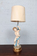 Table lamp Rococo Belgium Walnut 1900