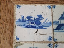 Rustique Pair of Sidetables (Delft Tiled)