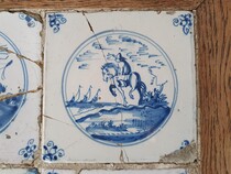 Rustique Pair of Sidetables (Delft Tiled)