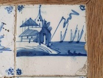 Rustique Pair of Sidetables (Delft Tiled)