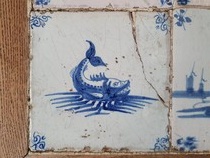 Rustique Pair of Sidetables (Delft Tiled)