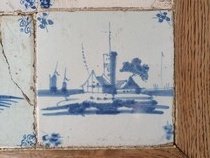 Rustique Pair of Sidetables (Delft Tiled)