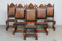 Chairs Spanish Renaissance France Walnut 1950