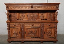 Sideboard Teniers Style Belgium Oak 1920