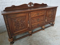 Sideboard Tudor style Belgium Oak 1920