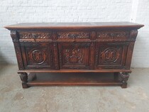 Sideboard Tudor style Belgium Oak 1920