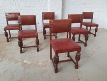 Tudor style Table +  6 chairs