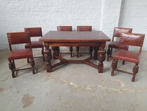Tudor style Table +  6 chairs