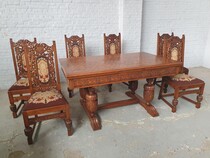 Tudor style Table +  6 chairs