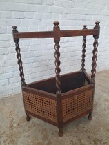 Umbrella stand Tudor style Belgium Oak 1900